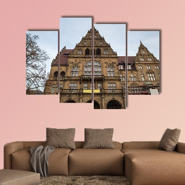 Town Hall Bielefeld In Germany Canvas Wall Art-4 Pop-Gallery Wrap-50" x 32"-Tiaracle