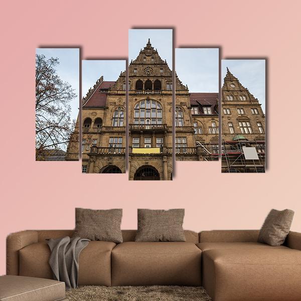 Town Hall Bielefeld In Germany Canvas Wall Art-5 Pop-Gallery Wrap-47" x 32"-Tiaracle