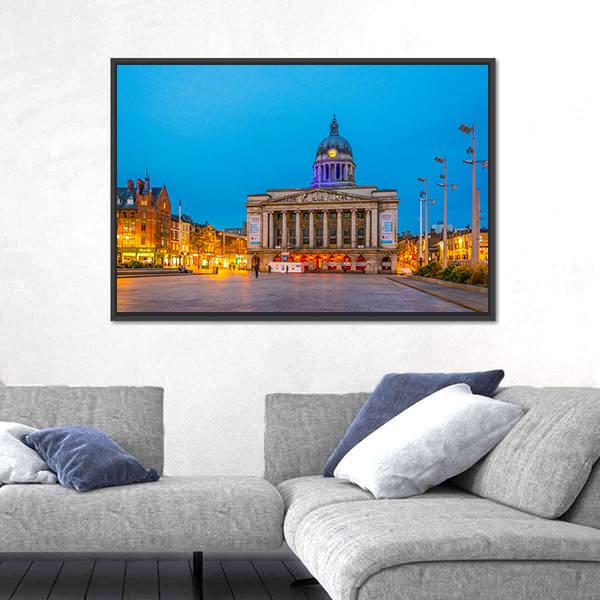 Town Hall In Nottingham Canvas Wall Art-3 Horizontal-Gallery Wrap-25" x 16"-Tiaracle