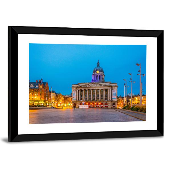 Town Hall In Nottingham Canvas Wall Art-3 Horizontal-Gallery Wrap-25" x 16"-Tiaracle