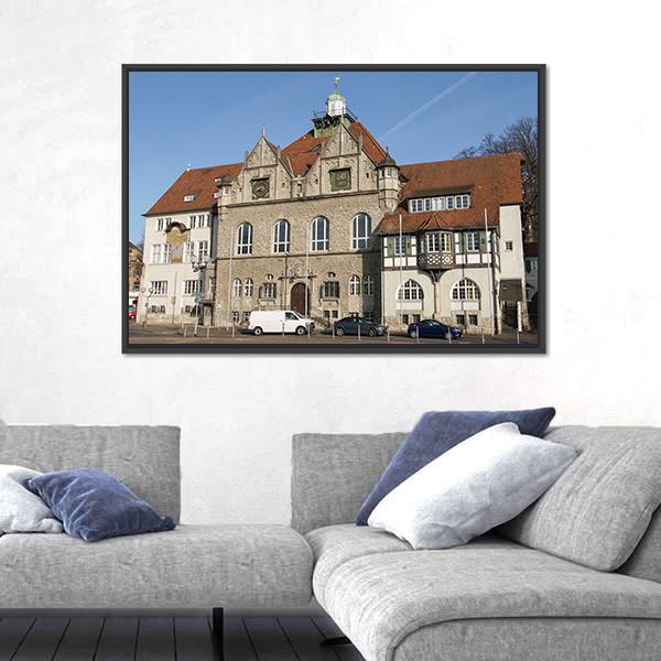 Town Hall Of Bergisch Gladbach Canvas Wall Art-1 Piece-Floating Frame-24" x 16"-Tiaracle