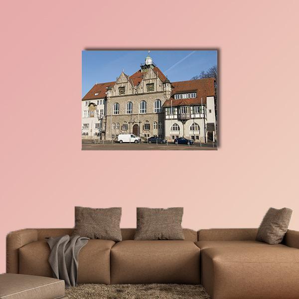 Town Hall Of Bergisch Gladbach Canvas Wall Art-1 Piece-Gallery Wrap-48" x 32"-Tiaracle