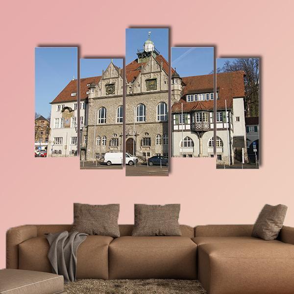 Town Hall Of Bergisch Gladbach Canvas Wall Art-5 Pop-Gallery Wrap-47" x 32"-Tiaracle