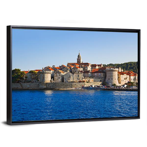 Town Korcula At Croatia Canvas Wall Art-3 Horizontal-Gallery Wrap-25" x 16"-Tiaracle