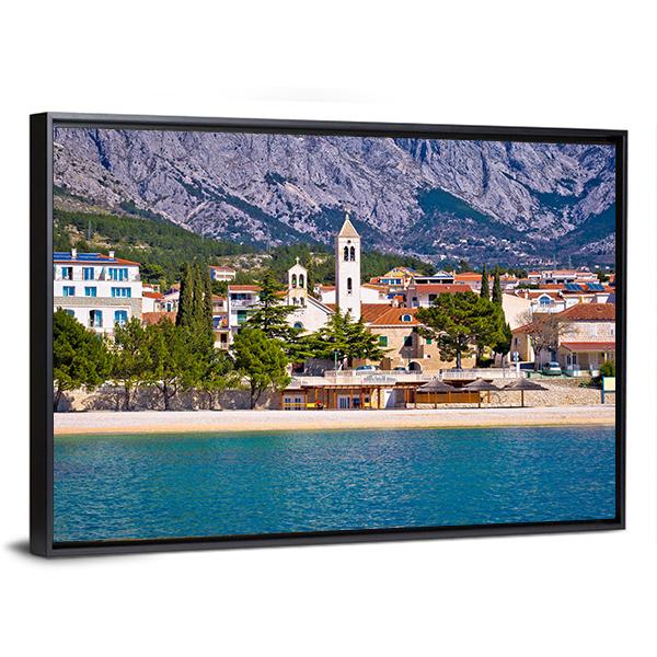 Town of Baska Voda Canvas Wall Art-3 Horizontal-Gallery Wrap-25" x 16"-Tiaracle