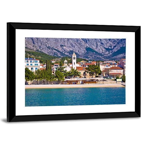 Town of Baska Voda Canvas Wall Art-3 Horizontal-Gallery Wrap-25" x 16"-Tiaracle