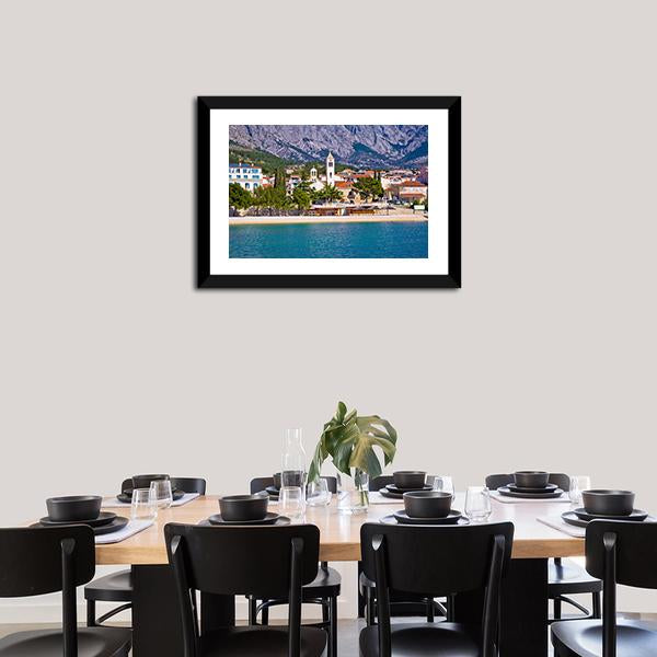 Town of Baska Voda Canvas Wall Art-3 Horizontal-Gallery Wrap-25" x 16"-Tiaracle