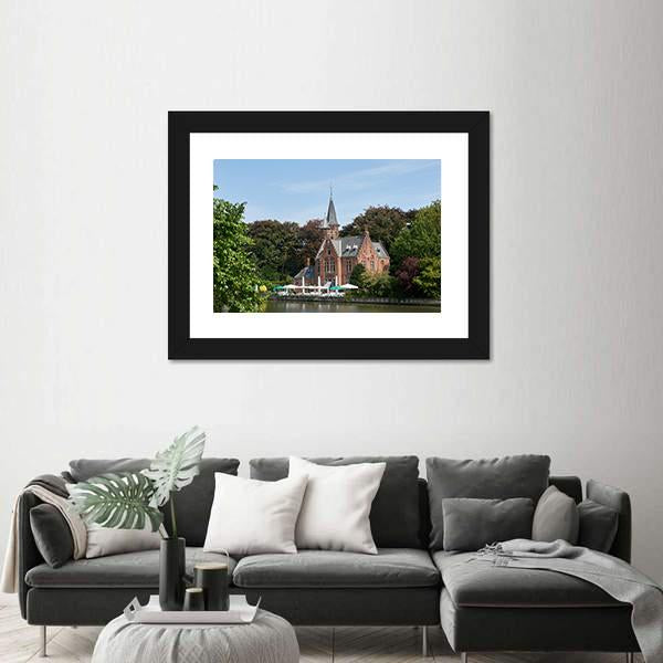 Town Of Bruges In Belgium Canvas Wall Art-1 Piece-Framed Print-20" x 16"-Tiaracle