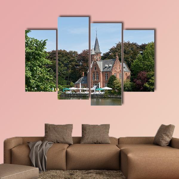 Town Of Bruges In Belgium Canvas Wall Art-4 Pop-Gallery Wrap-50" x 32"-Tiaracle