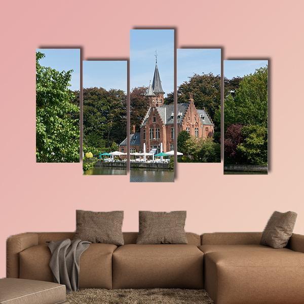 Town Of Bruges In Belgium Canvas Wall Art-5 Pop-Gallery Wrap-47" x 32"-Tiaracle