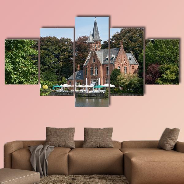 Town Of Bruges In Belgium Canvas Wall Art-5 Star-Gallery Wrap-62" x 32"-Tiaracle