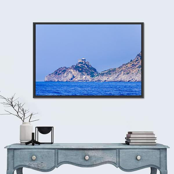 Town Of Conca Dei Marini On Amalfi Coast Canvas Wall Art-3 Horizontal-Gallery Wrap-25" x 16"-Tiaracle