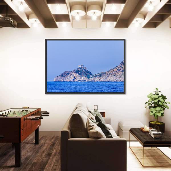 Town Of Conca Dei Marini On Amalfi Coast Canvas Wall Art-3 Horizontal-Gallery Wrap-25" x 16"-Tiaracle