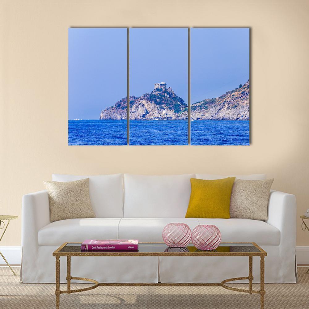 Town Of Conca Dei Marini On Amalfi Coast Canvas Wall Art-3 Horizontal-Gallery Wrap-37" x 24"-Tiaracle