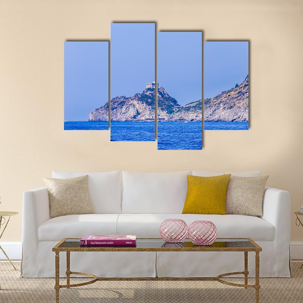 Town Of Conca Dei Marini On Amalfi Coast Canvas Wall Art-4 Pop-Gallery Wrap-50" x 32"-Tiaracle