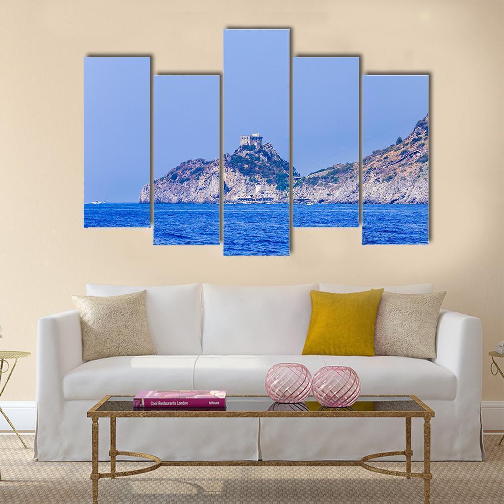 Town Of Conca Dei Marini On Amalfi Coast Canvas Wall Art-5 Pop-Gallery Wrap-47" x 32"-Tiaracle