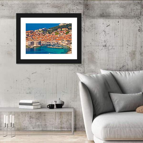 Town Of Dubrovnik Harbor View Canvas Wall Art-3 Horizontal-Gallery Wrap-25" x 16"-Tiaracle