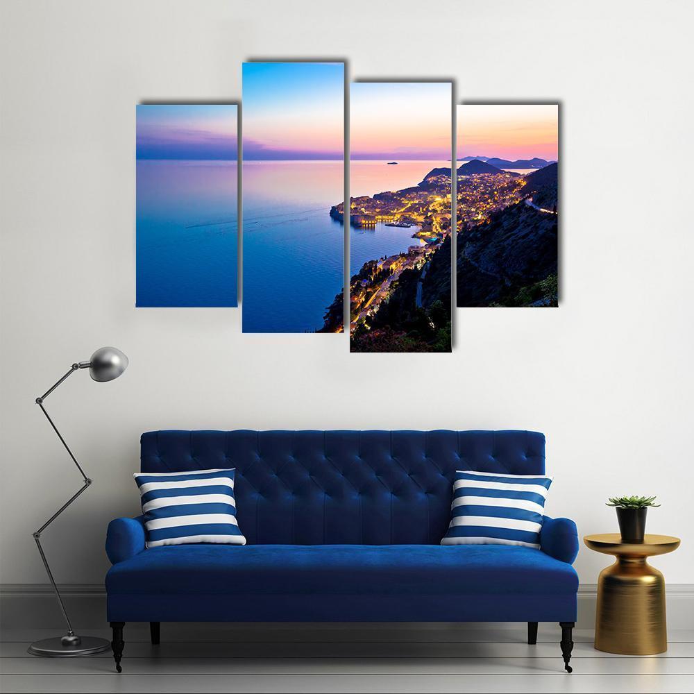 Town of Dubrovnik Canvas Wall Art-4 Pop-Gallery Wrap-50" x 32"-Tiaracle