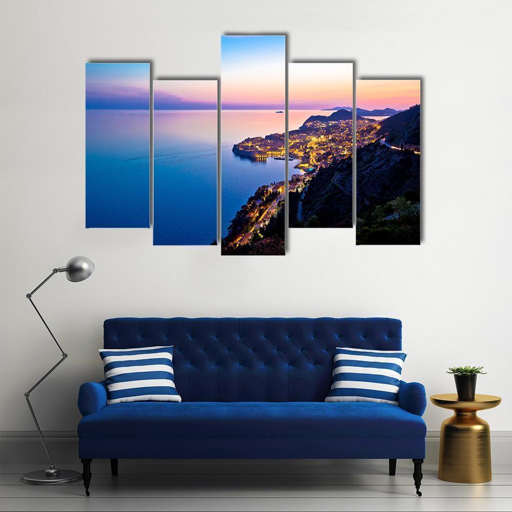 Town of Dubrovnik Canvas Wall Art-5 Pop-Gallery Wrap-47" x 32"-Tiaracle