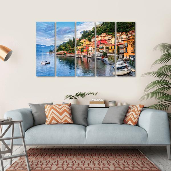 Town Of Menaggio On Lake Como Milan Italy Canvas Wall Art-5 Horizontal-Gallery Wrap-22" x 12"-Tiaracle