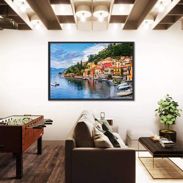Town Of Menaggio On Lake Como Milan Italy Canvas Wall Art-5 Horizontal-Gallery Wrap-22" x 12"-Tiaracle