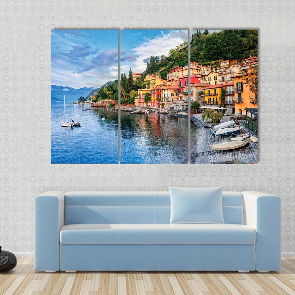 Town Of Menaggio On Lake Como Milan Italy Canvas Wall Art-3 Horizontal-Gallery Wrap-37" x 24"-Tiaracle