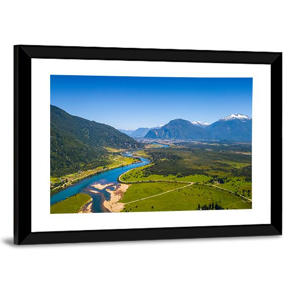 Town Of Puerto Aysen In Chile Panoramic Canvas Wall Art-1 Piece-36" x 12"-Tiaracle