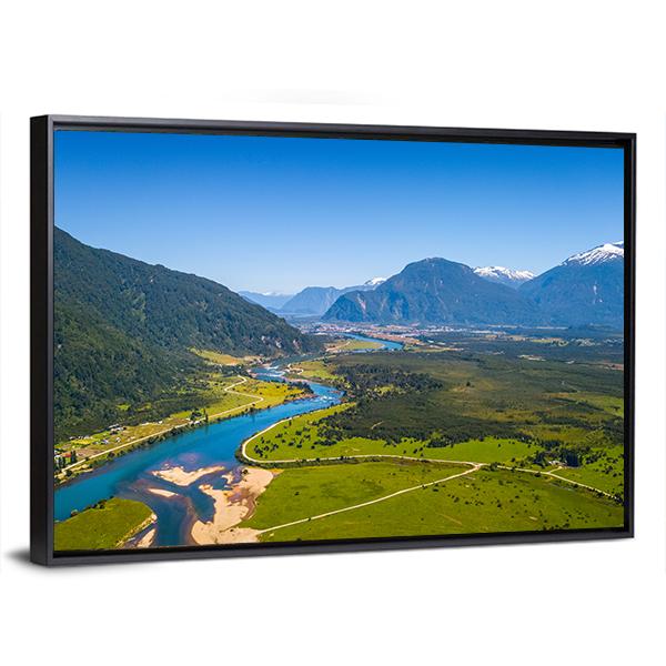 Town Of Puerto Aysen In Chile Panoramic Canvas Wall Art-1 Piece-36" x 12"-Tiaracle