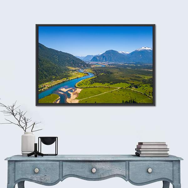 Town Of Puerto Aysen In Chile Panoramic Canvas Wall Art-1 Piece-36" x 12"-Tiaracle