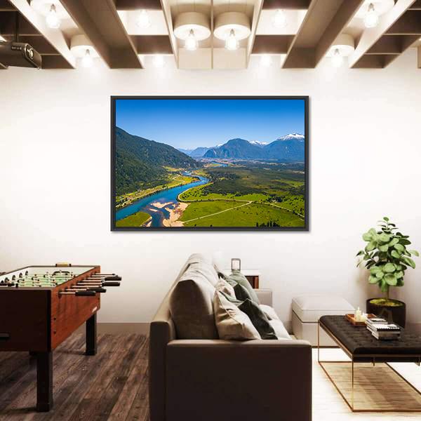 Town Of Puerto Aysen In Chile Panoramic Canvas Wall Art-1 Piece-36" x 12"-Tiaracle