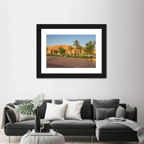 Town Of Taghit In Algeria Canvas Wall Art-1 Piece-Framed Print-20" x 16"-Tiaracle