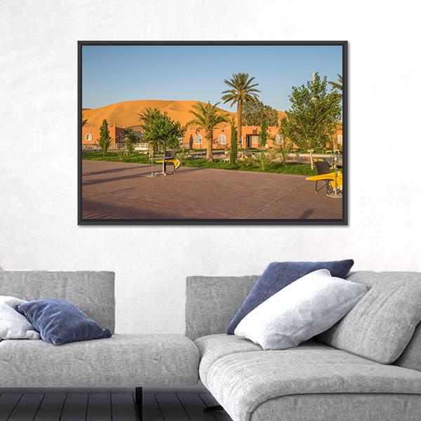 Town Of Taghit In Algeria Canvas Wall Art-1 Piece-Floating Frame-24" x 16"-Tiaracle