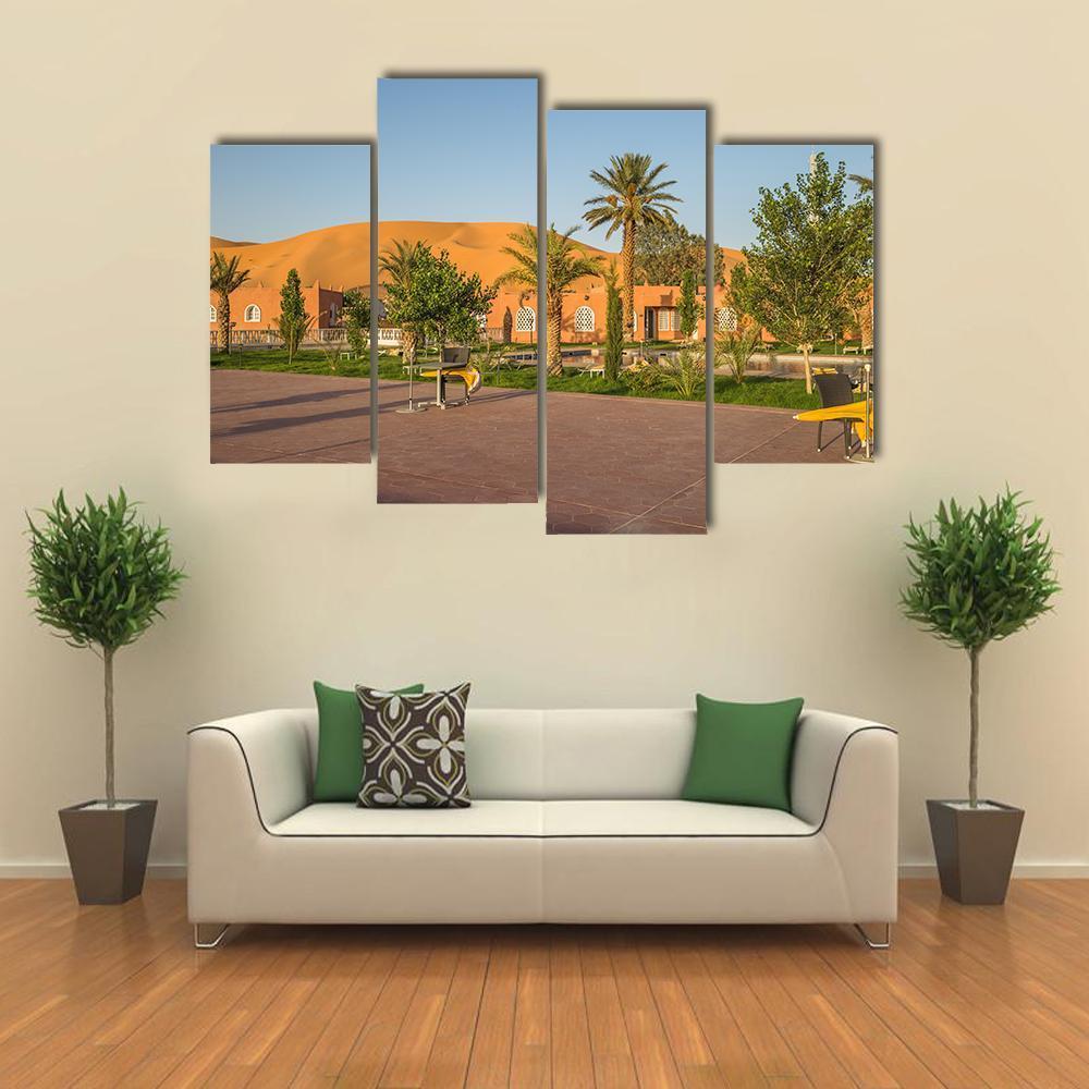 Town Of Taghit In Algeria Canvas Wall Art-4 Pop-Gallery Wrap-50" x 32"-Tiaracle