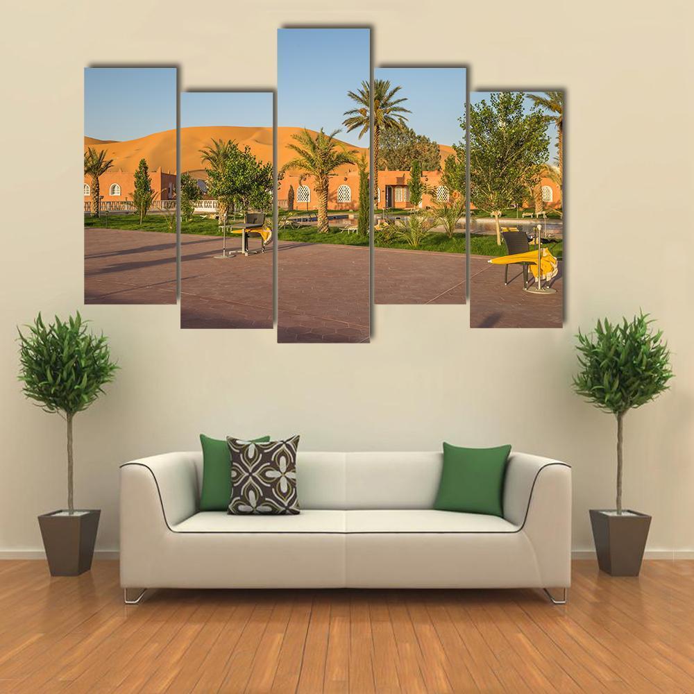 Town Of Taghit In Algeria Canvas Wall Art-5 Pop-Gallery Wrap-47" x 32"-Tiaracle
