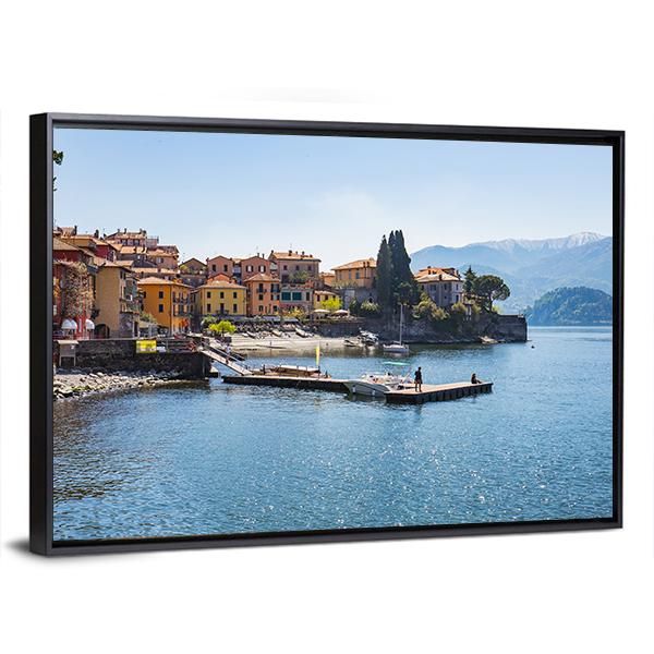 Town Of Varenna On Lake Como In Milan Italy Canvas Wall Art-3 Horizontal-Gallery Wrap-25" x 16"-Tiaracle