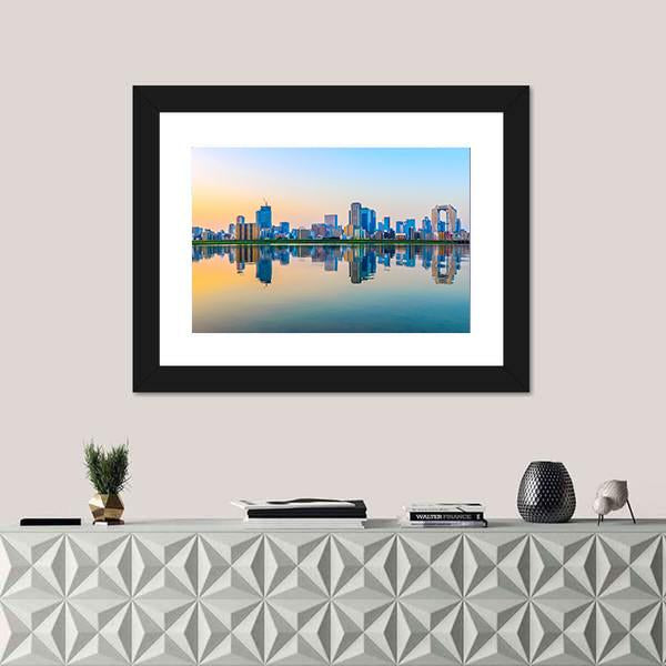 Townscape Of Osaka Canvas Wall Art-3 Horizontal-Gallery Wrap-25" x 16"-Tiaracle