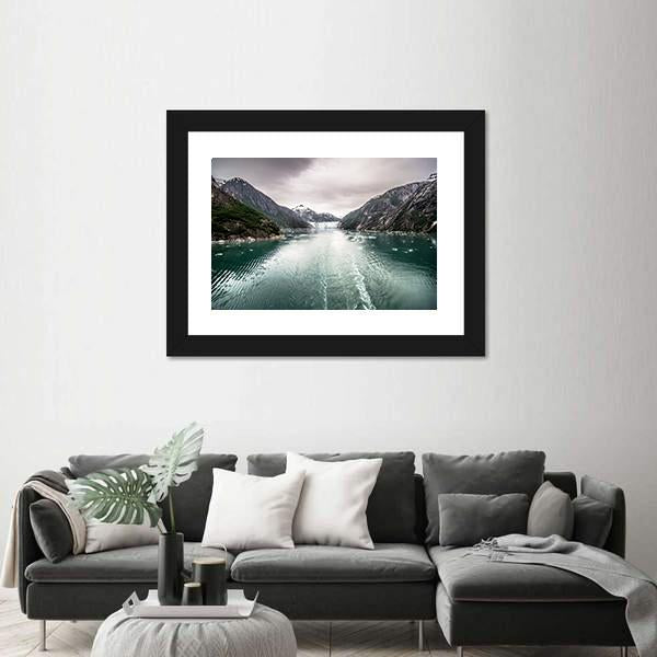 Tracy Arm Fjord In Alaska Canvas Wall Art-1 Piece-Framed Print-20" x 16"-Tiaracle