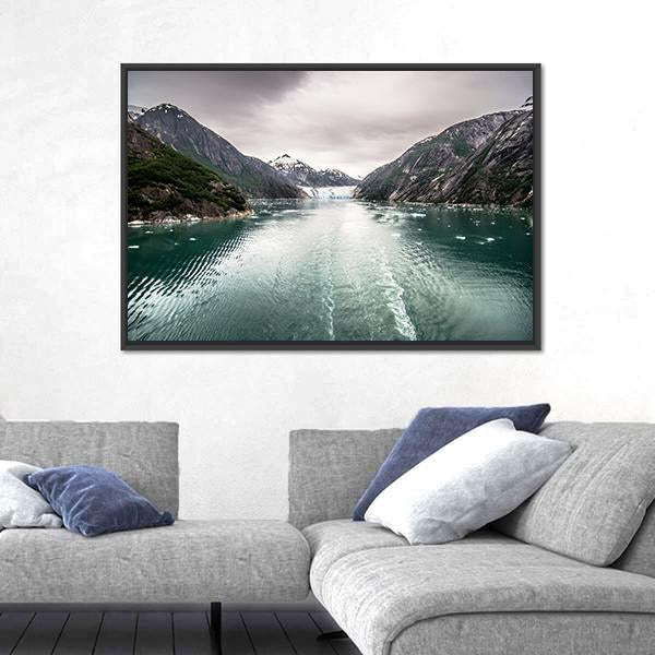Tracy Arm Fjord In Alaska Canvas Wall Art-1 Piece-Floating Frame-24" x 16"-Tiaracle