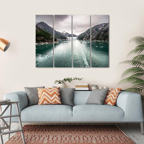 Tracy Arm Fjord In Alaska Canvas Wall Art-4 Horizontal-Gallery Wrap-34" x 24"-Tiaracle