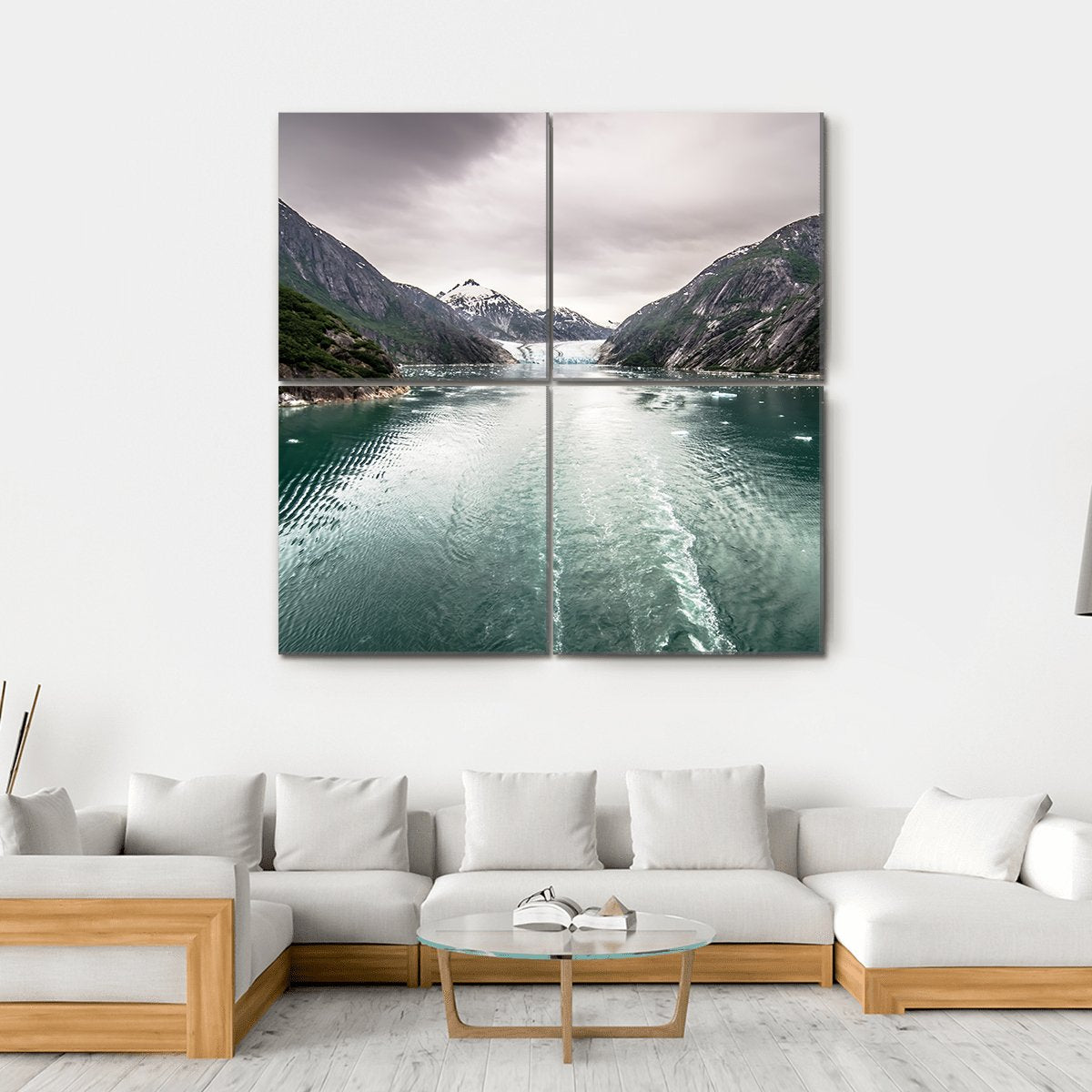 Tracy Arm Fjord In Alaska Canvas Wall Art-4 Square-Gallery Wrap-17" x 17"-Tiaracle