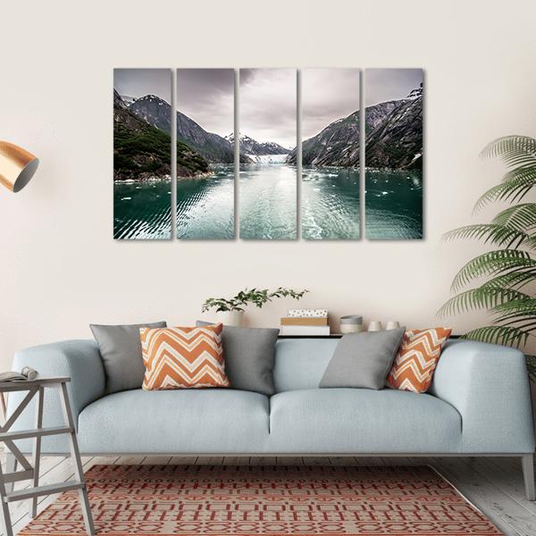 Tracy Arm Fjord In Alaska Canvas Wall Art-5 Horizontal-Gallery Wrap-22" x 12"-Tiaracle