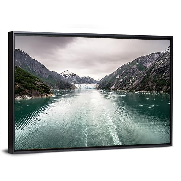 Tracy Arm Fjord In Alaska Canvas Wall Art-5 Horizontal-Gallery Wrap-22" x 12"-Tiaracle