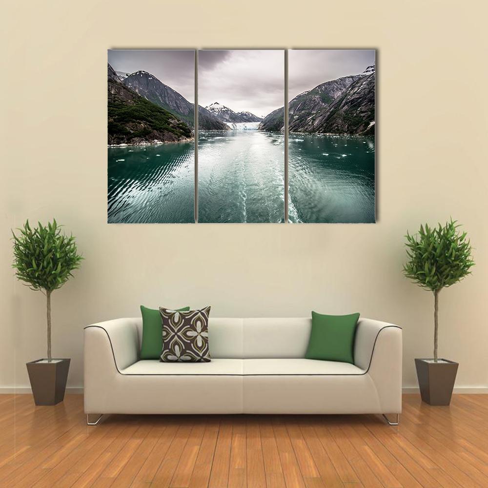 Tracy Arm Fjord In Alaska Canvas Wall Art-3 Horizontal-Gallery Wrap-37" x 24"-Tiaracle