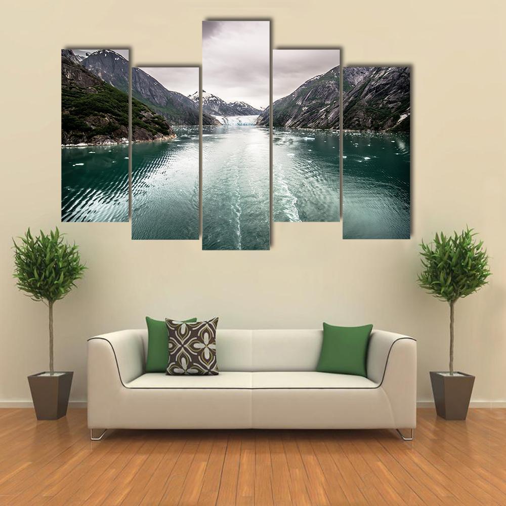 Tracy Arm Fjord In Alaska Canvas Wall Art-5 Pop-Gallery Wrap-47" x 32"-Tiaracle