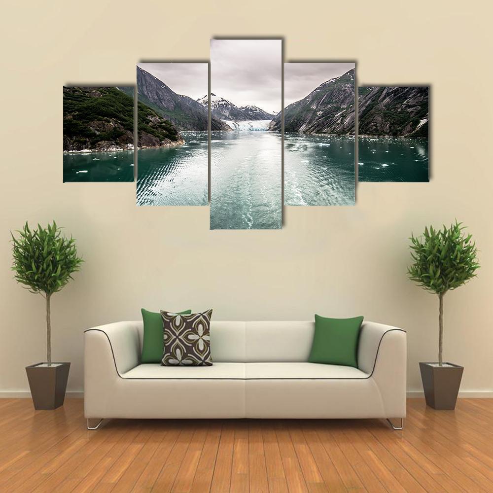 Tracy Arm Fjord In Alaska Canvas Wall Art-5 Star-Gallery Wrap-62" x 32"-Tiaracle