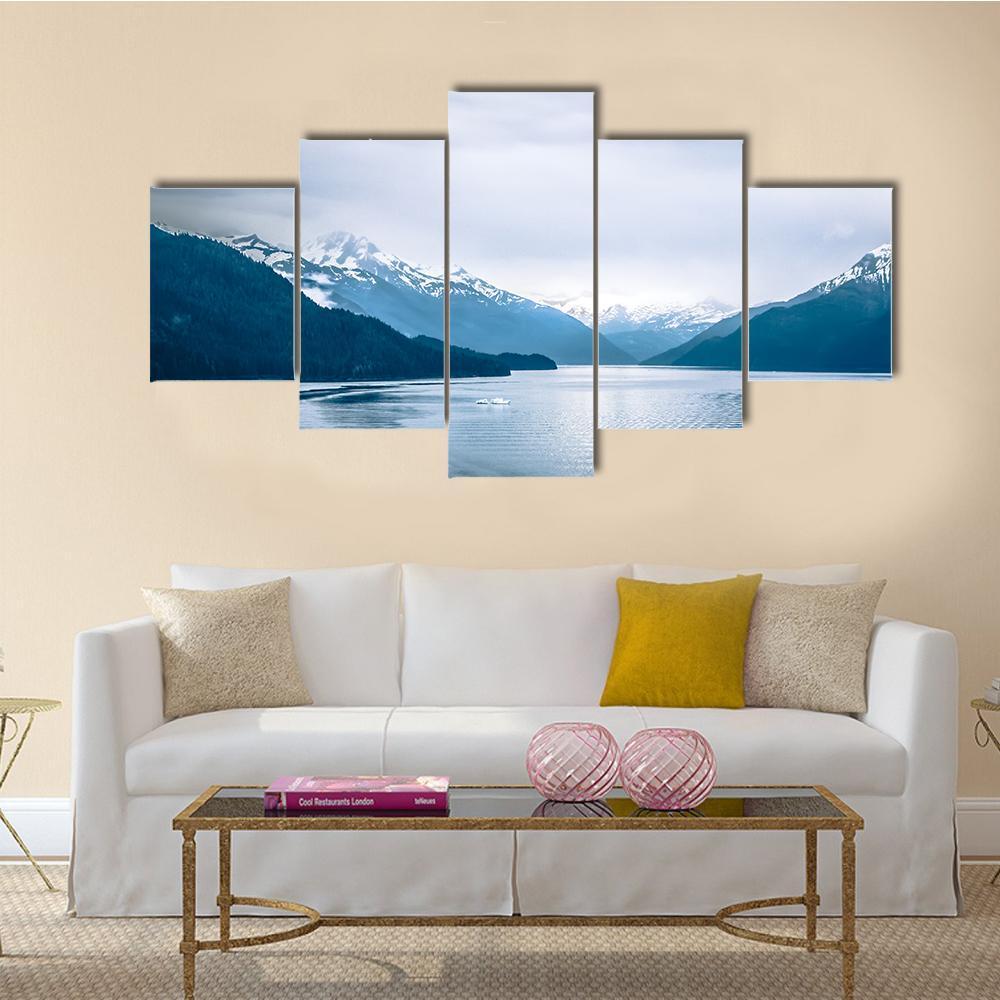 Tracy Arm Fjord Canvas Wall Art-5 Star-Gallery Wrap-62" x 32"-Tiaracle