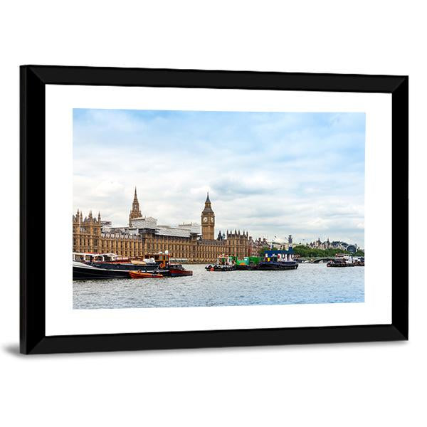 Traditional Big Ben In London Panoramic Canvas Wall Art-1 Piece-36" x 12"-Tiaracle
