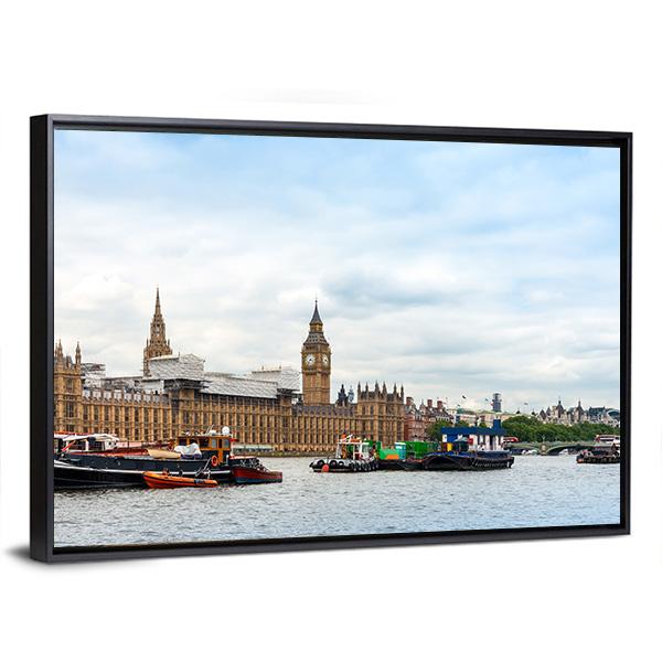 Traditional Big Ben In London Panoramic Canvas Wall Art-1 Piece-36" x 12"-Tiaracle