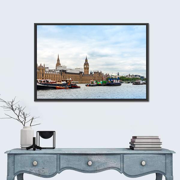 Traditional Big Ben In London Panoramic Canvas Wall Art-1 Piece-36" x 12"-Tiaracle