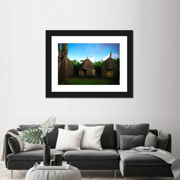 Traditional Dorze Tribe Village In Ethiopia Canvas Wall Art-1 Piece-Framed Print-20" x 16"-Tiaracle